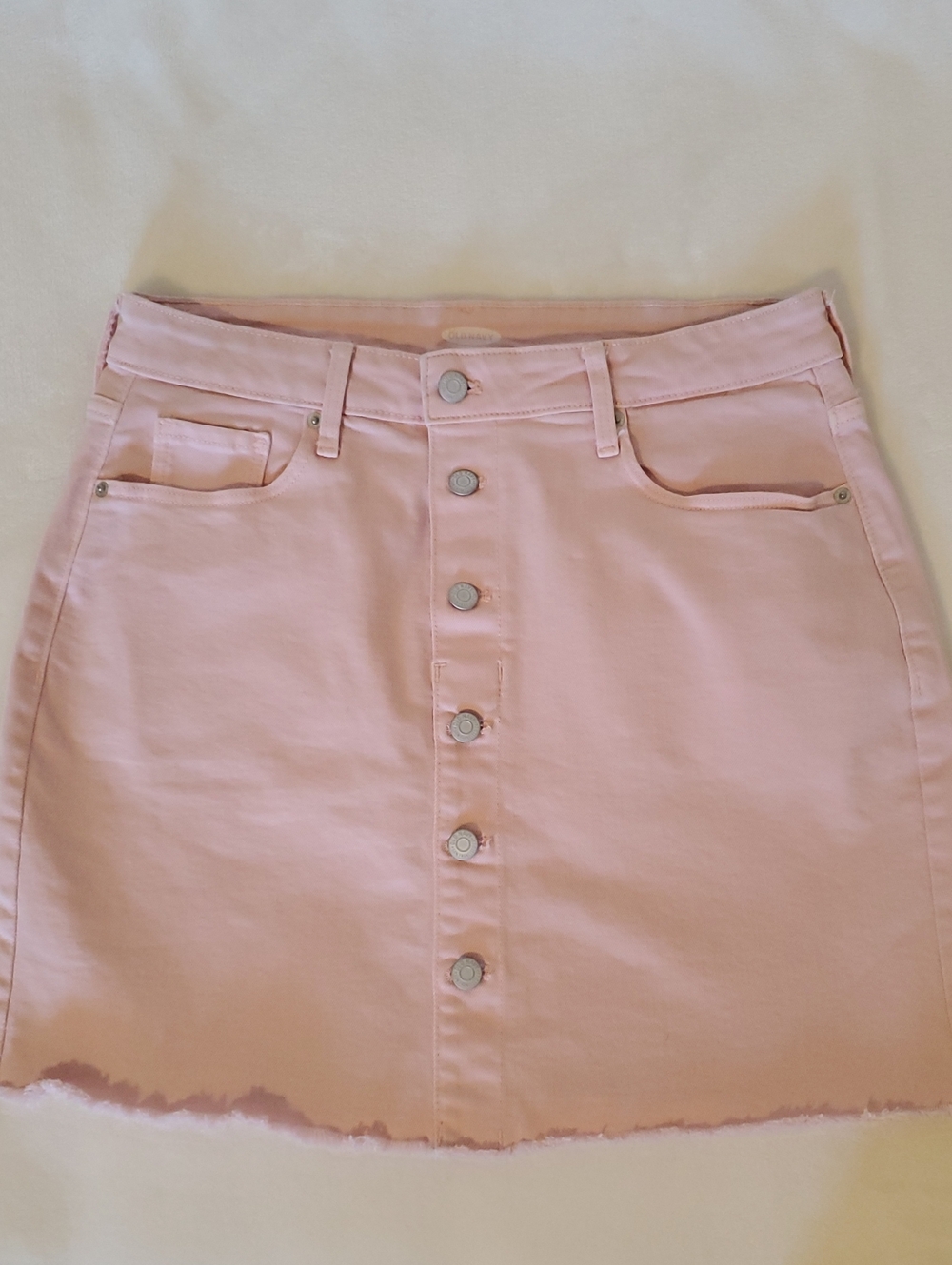 Old Navy Pastel Pink Button-Front Mini Skirt